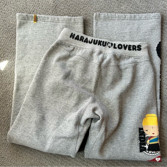 RARE Vintage Y2K Harajuku Lovers Lamb Gwen Stefani Wideleg Sweatpants - Picture 5 of 9